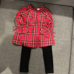 Crewcuts 3T Plaid Top and Velvet Leggings